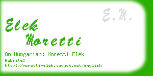 elek moretti business card
